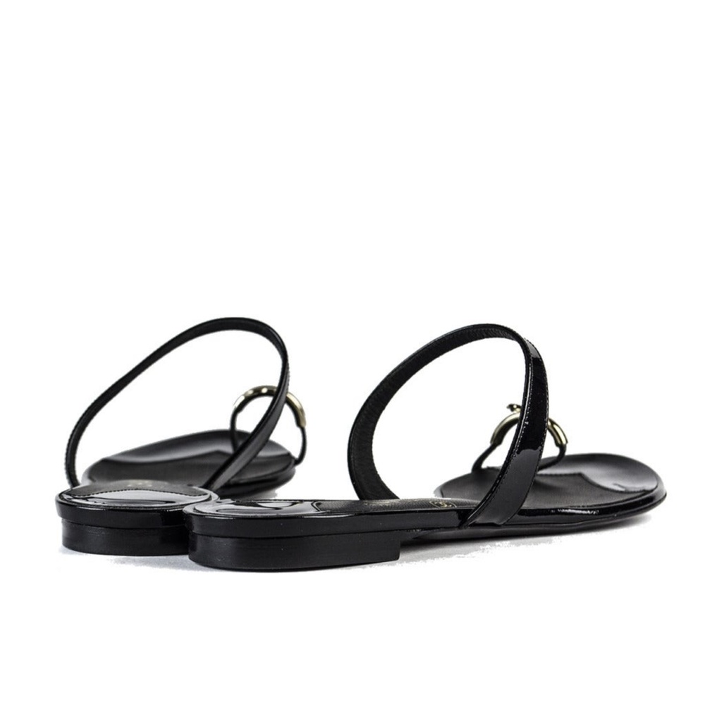 CHANEL Black Patent Leather Slide Sandals - Picture 4 of 12